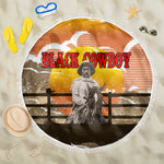 Black Cowboy Bill Pickett Beach Blanket Retro Sunset Western Design