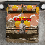 Black Cowboy Bill Pickett Bedding Set Retro Sunset Western Design