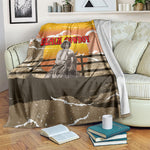 Black Cowboy Bill Pickett Blanket Retro Sunset Western Design