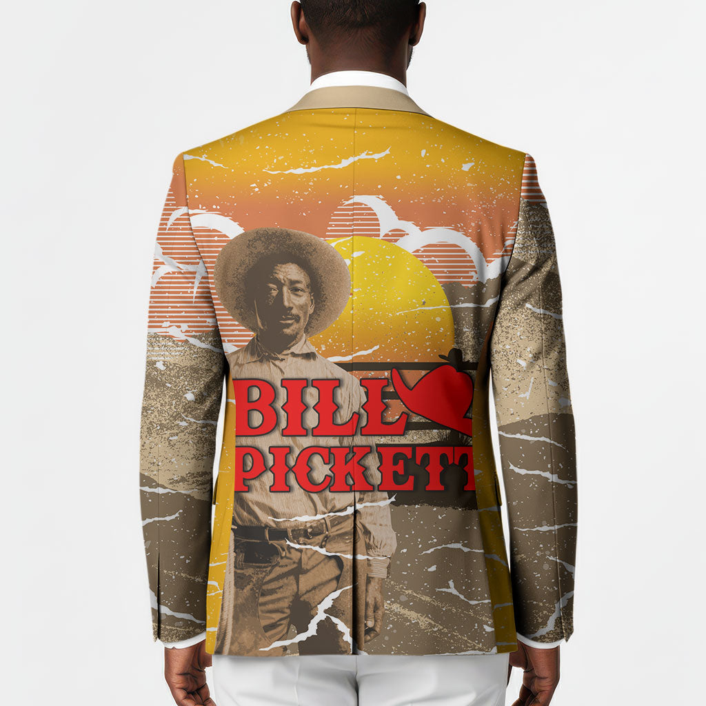 Black Cowboy Bill Pickett Blazer Retro Sunset Western Design