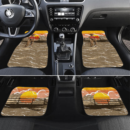 Black Cowboy Bill Pickett Car Mats Retro Sunset Western Design