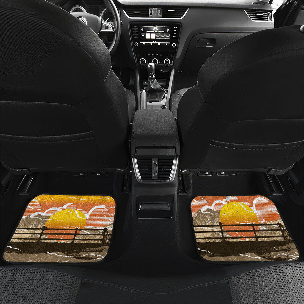 Black Cowboy Bill Pickett Car Mats Retro Sunset Western Design