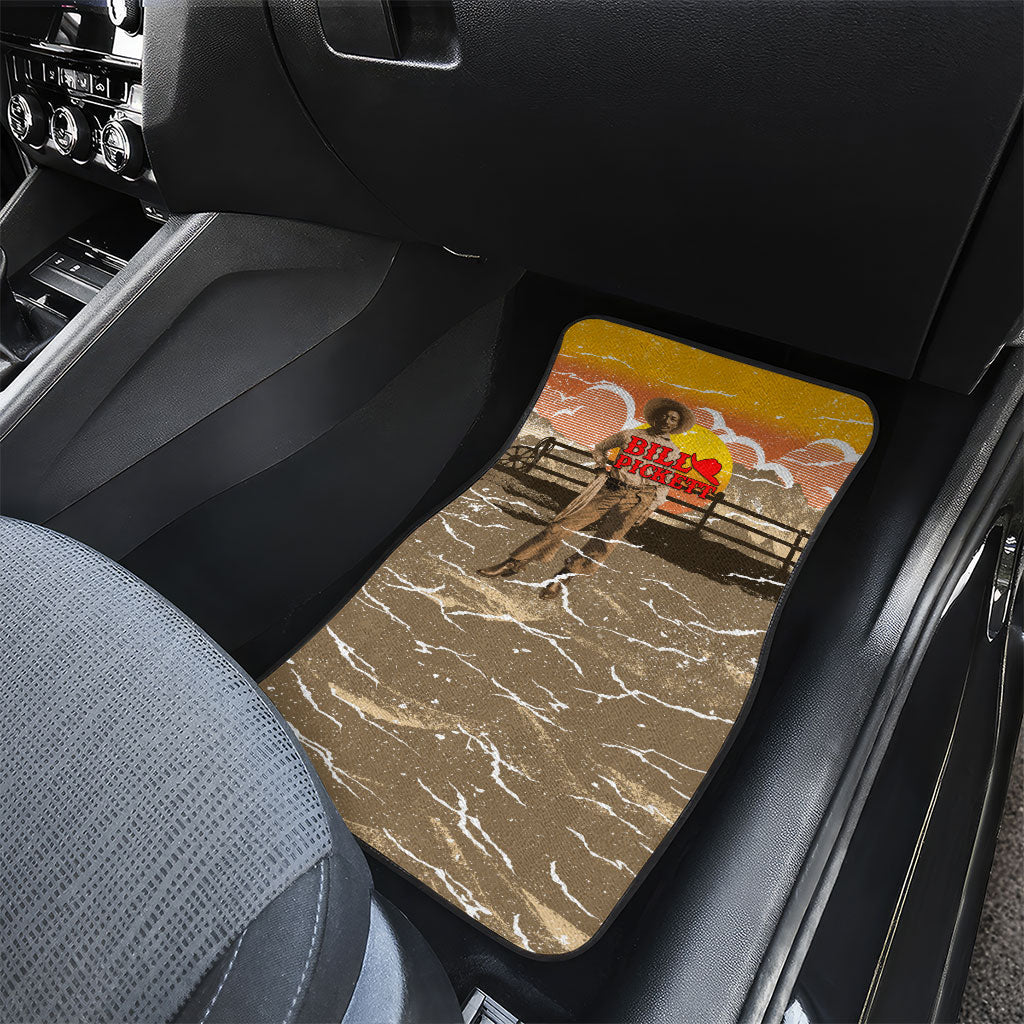 Black Cowboy Bill Pickett Car Mats Retro Sunset Western Design