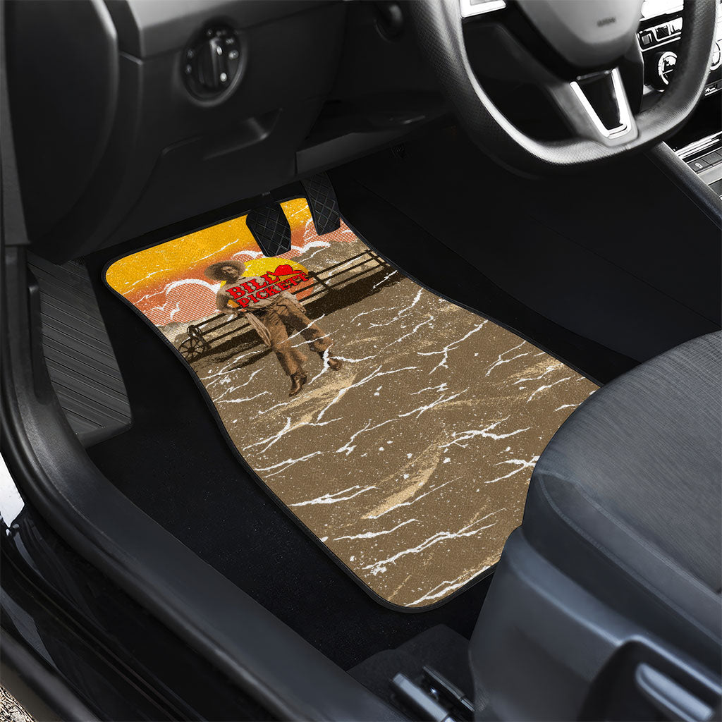 Black Cowboy Bill Pickett Car Mats Retro Sunset Western Design