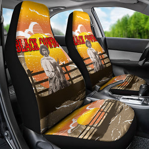 Black Cowboy Bill Pickett Car Seat Cover Retro Sunset Western Design