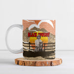 Black Cowboy Bill Pickett Ceramic Mug Retro Sunset Western Design