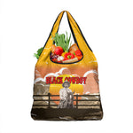 Black Cowboy Bill Pickett Grocery Bag Retro Sunset Western Design