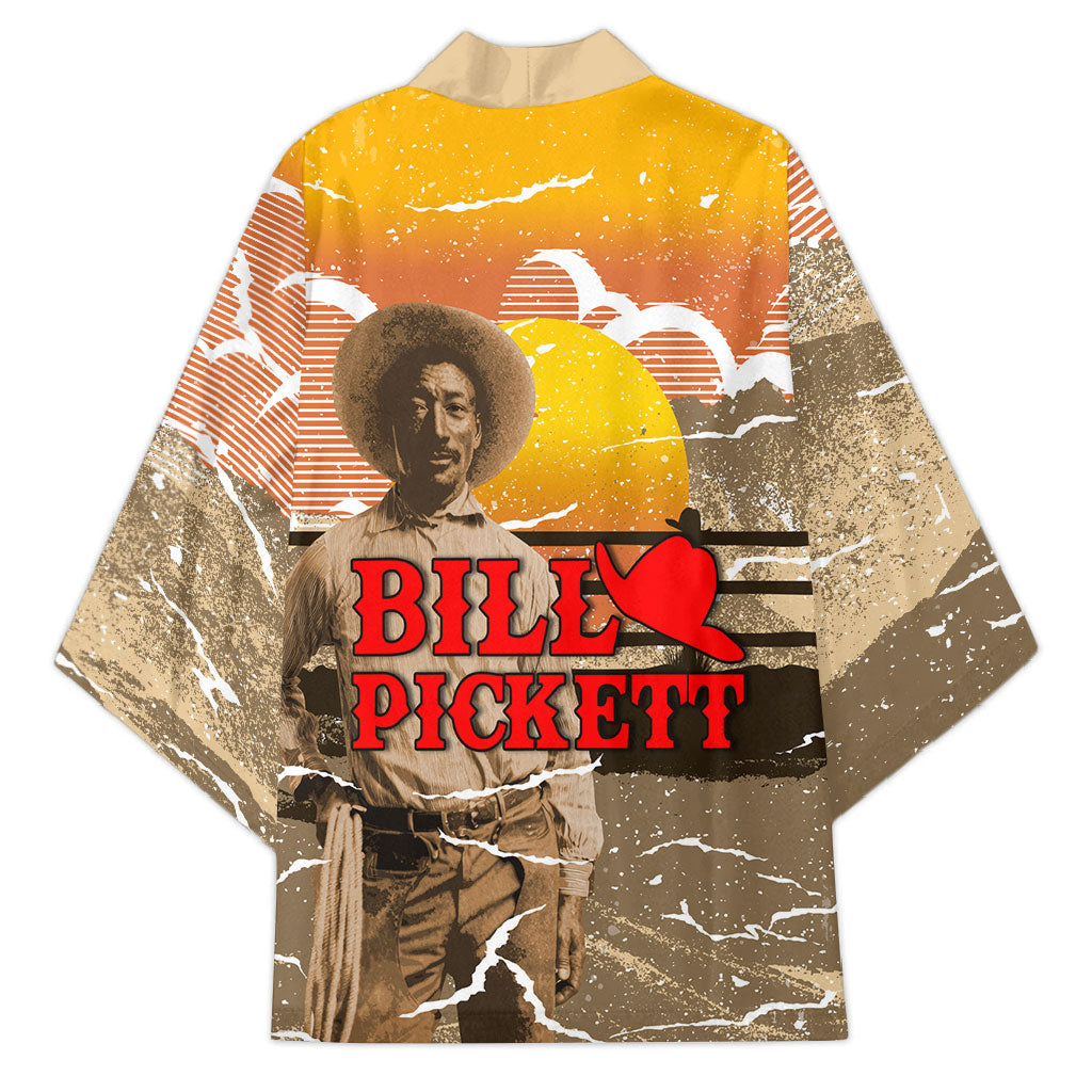 Black Cowboy Bill Pickett Kimono Retro Sunset Western Design
