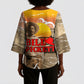 Black Cowboy Bill Pickett Kimono Sleeve Blouse Retro Sunset Western Design