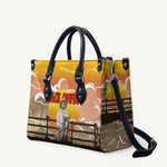 Black Cowboy Bill Pickett Leather Bag Retro Sunset Western Design