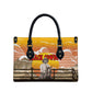 Black Cowboy Bill Pickett Leather Bag Retro Sunset Western Design