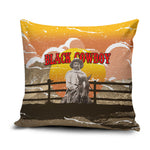 Black Cowboy Bill Pickett Pillow Cover Retro Sunset Western Design