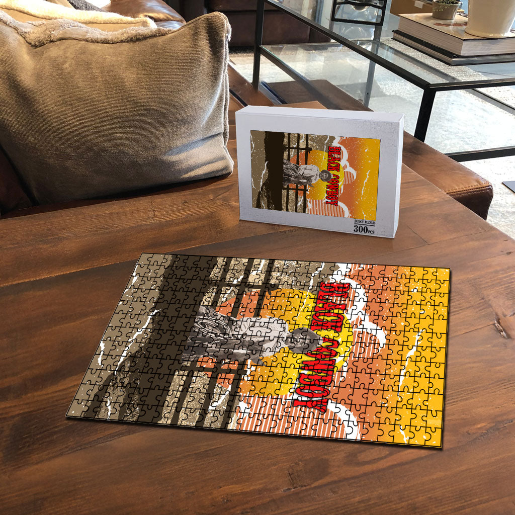 Black Cowboy Bill Pickett Puzzle Retro Sunset Western Design