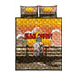 Black Cowboy Bill Pickett Quilt Bed Set Retro Sunset Western Design
