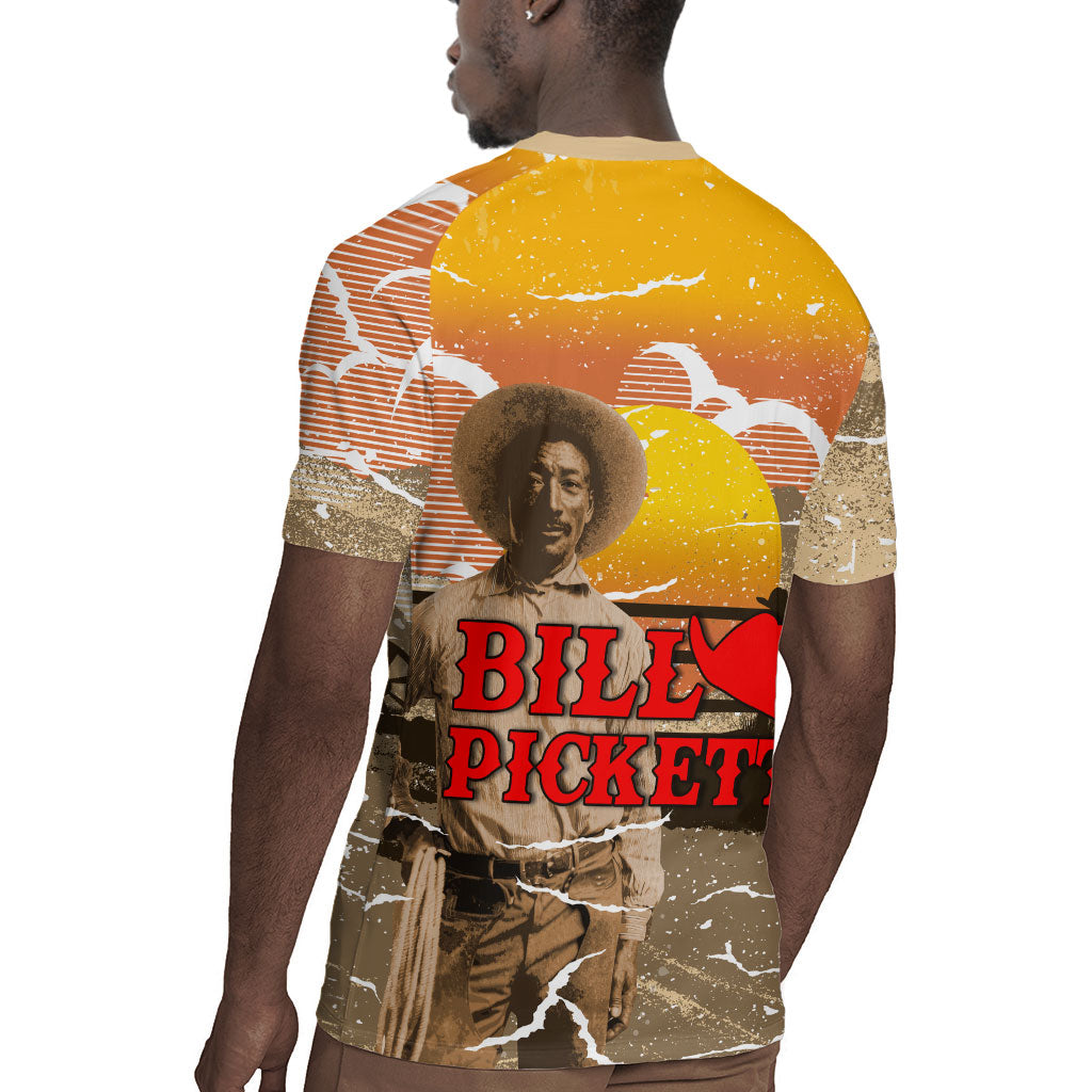 Black Cowboy Bill Pickett Rugby Jersey Retro Sunset Western Design