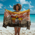 Black Cowboy Bill Pickett Sarong Retro Sunset Western Design