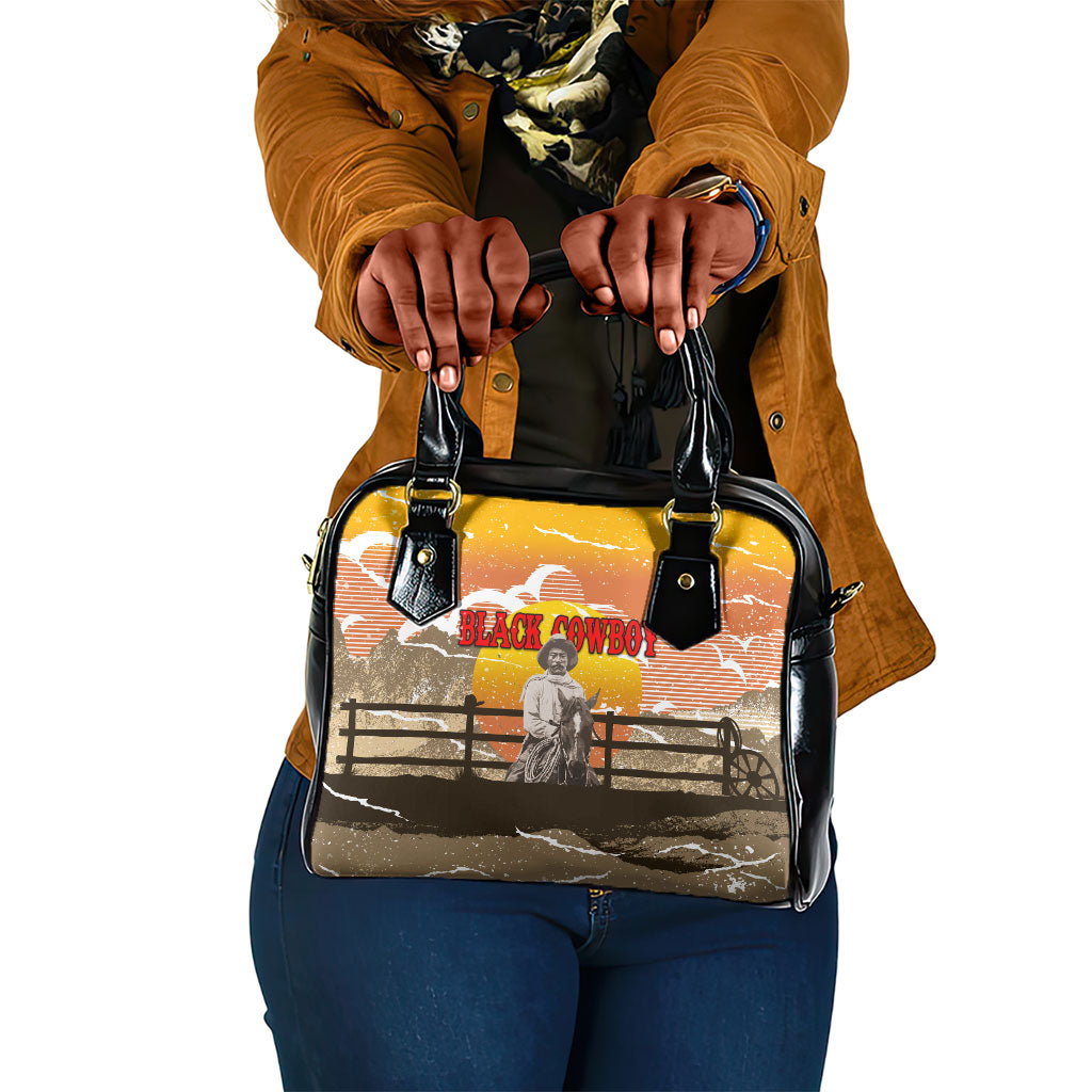 Black Cowboy Bill Pickett Shoulder Handbag Retro Sunset Western Design