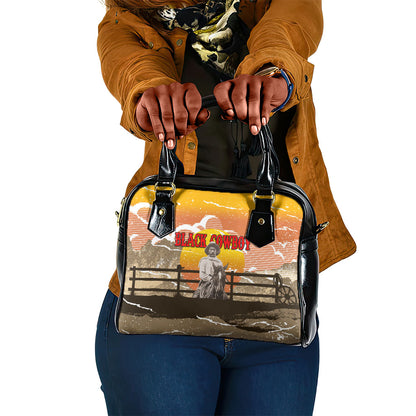 Black Cowboy Bill Pickett Shoulder Handbag Retro Sunset Western Design