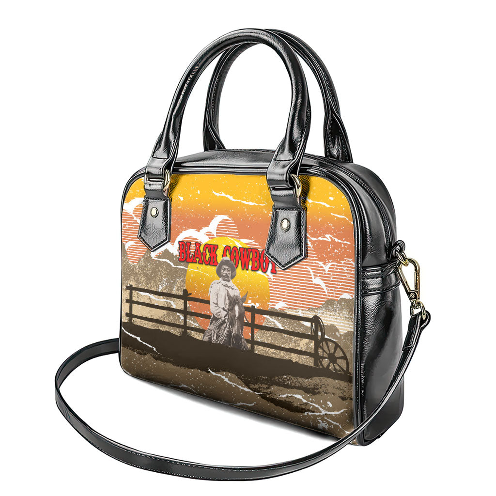 Black Cowboy Bill Pickett Shoulder Handbag Retro Sunset Western Design