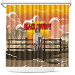 Black Cowboy Bill Pickett Shower Curtain Retro Sunset Western Design