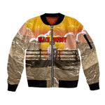 Black Cowboy Bill Pickett Sleeve Zip Bomber Jacket Retro Sunset Western Design