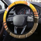 Black Cowboy Bill Pickett Steering Wheel Cover Retro Sunset Western Design