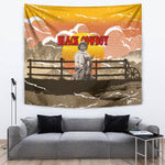 Black Cowboy Bill Pickett Tapestry Retro Sunset Western Design