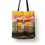 Black Cowboy Bill Pickett Tote Bag Retro Sunset Western Design