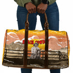 Black Cowboy Bill Pickett Travel Bag Retro Sunset Western Design