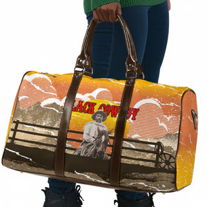 Black Cowboy Bill Pickett Travel Bag Retro Sunset Western Design