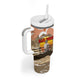 Black Cowboy Bill Pickett Tumbler With Handle Retro Sunset Western Design
