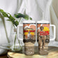 Black Cowboy Bill Pickett Tumbler With Handle Retro Sunset Western Design