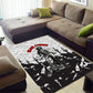 Black Cowboy Nat Love Area Rug Comic Style Desert Line Art Red Typography