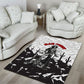 Black Cowboy Nat Love Area Rug Comic Style Desert Line Art Red Typography