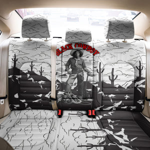 Black Cowboy Nat Love Back Car Seat Cover Comic Style Desert Line Art Red Typography