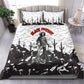 Black Cowboy Nat Love Bedding Set Comic Style Desert Line Art Red Typography