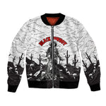 Black Cowboy Nat Love Bomber Jacket Comic Style Desert Line Art Red Typography