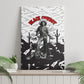 Black Cowboy Nat Love Canvas Wall Art Comic Style Desert Line Art Red Typography