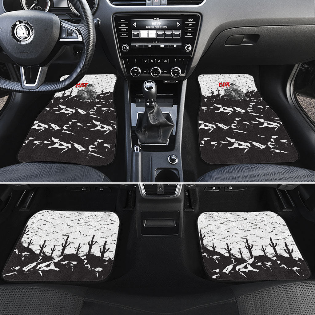 Black Cowboy Nat Love Car Mats Comic Style Desert Line Art Red Typography
