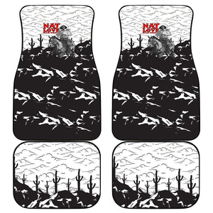 Black Cowboy Nat Love Car Mats Comic Style Desert Line Art Red Typography