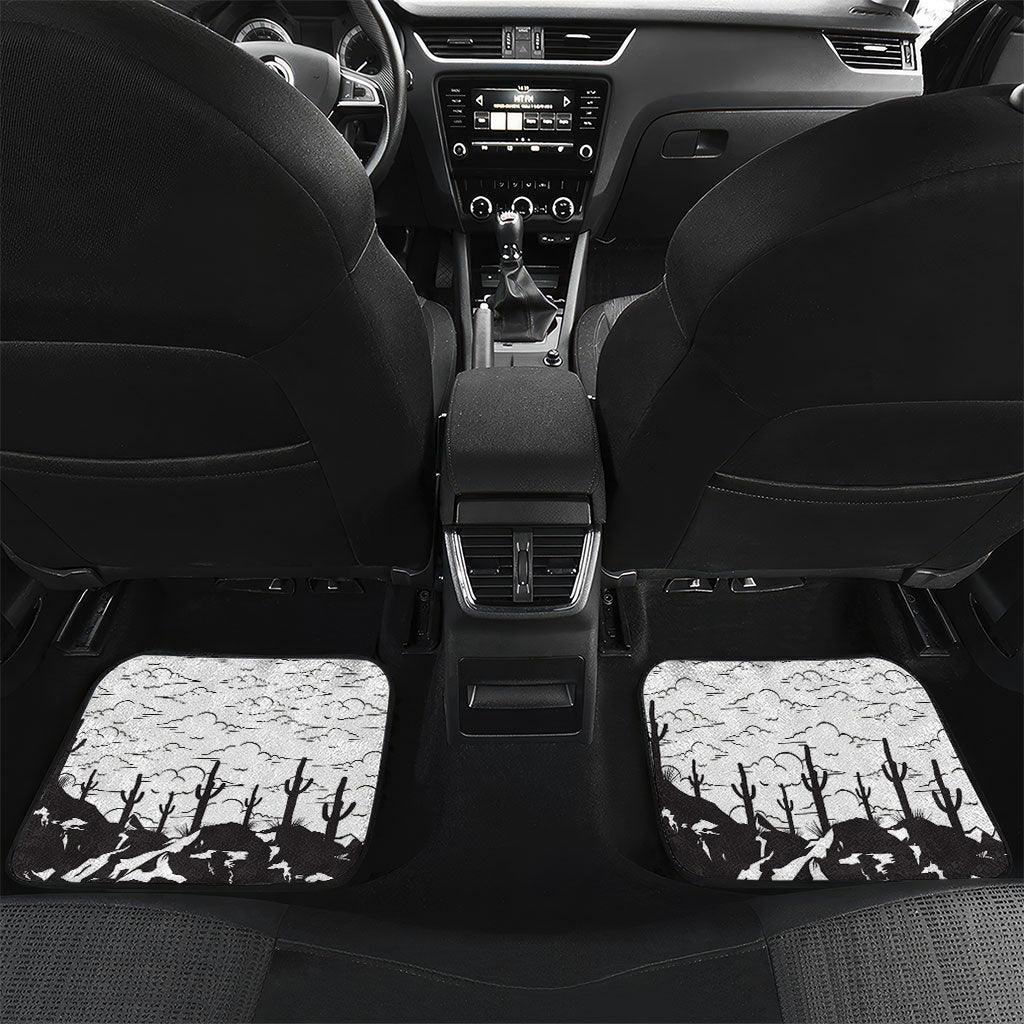 Black Cowboy Nat Love Car Mats Comic Style Desert Line Art Red Typography
