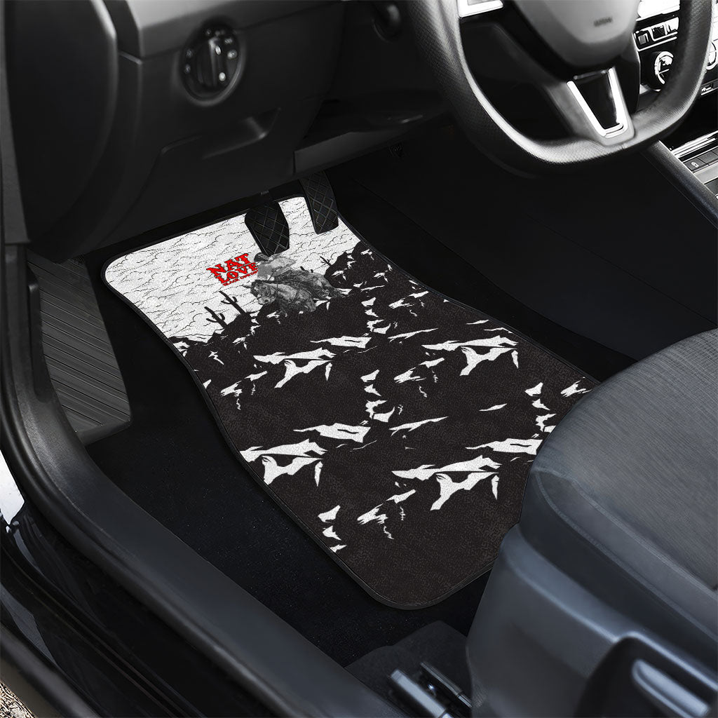 Black Cowboy Nat Love Car Mats Comic Style Desert Line Art Red Typography