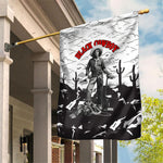Black Cowboy Nat Love Garden Flag Comic Style Desert Line Art Red Typography