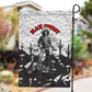 Black Cowboy Nat Love Garden Flag Comic Style Desert Line Art Red Typography