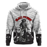 Black Cowboy Nat Love Hoodie Comic Style Desert Line Art Red Typography
