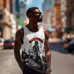 Black Cowboy Nat Love Men Tank Top Comic Style Desert Line Art Red Typography