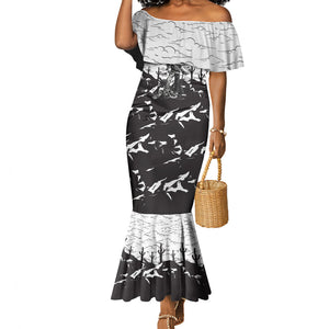 Black Cowboy Nat Love Mermaid Dress Comic Style Desert Line Art Red Typography