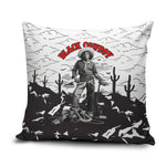Black Cowboy Nat Love Pillow Cover Comic Style Desert Line Art Red Typography
