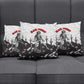 Black Cowboy Nat Love Pillow Cover Comic Style Desert Line Art Red Typography