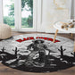 Black Cowboy Nat Love Round Carpet Comic Style Desert Line Art Red Typography